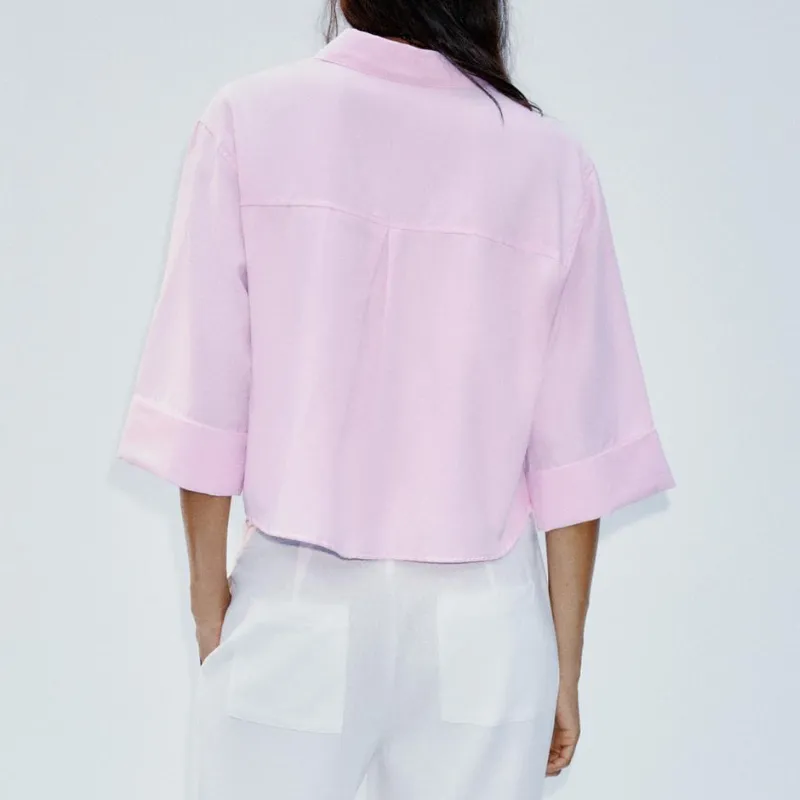 Camisa Crop Oxford 