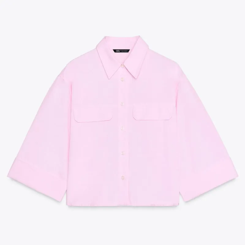 Camisa Crop Oxford 
