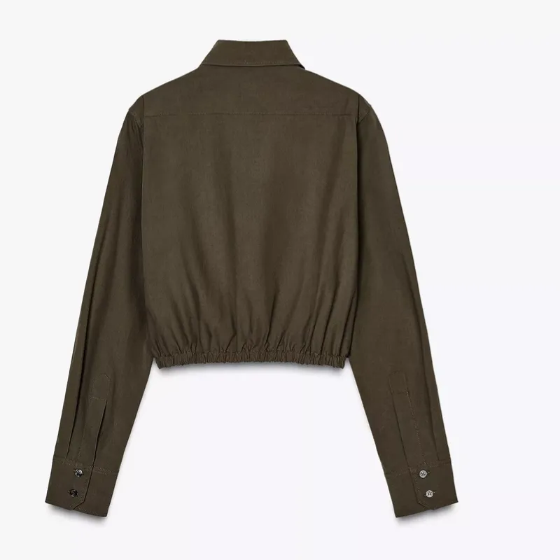 Camisa Cropped Bolsillo