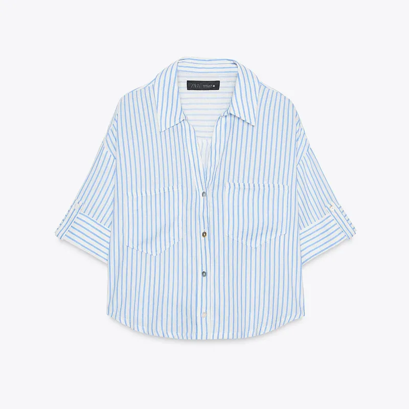 Camisa Cropped con Lino