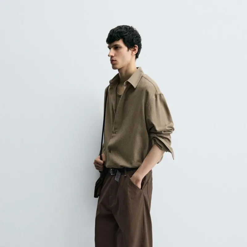 Camisa estructura mezcla de algodón 