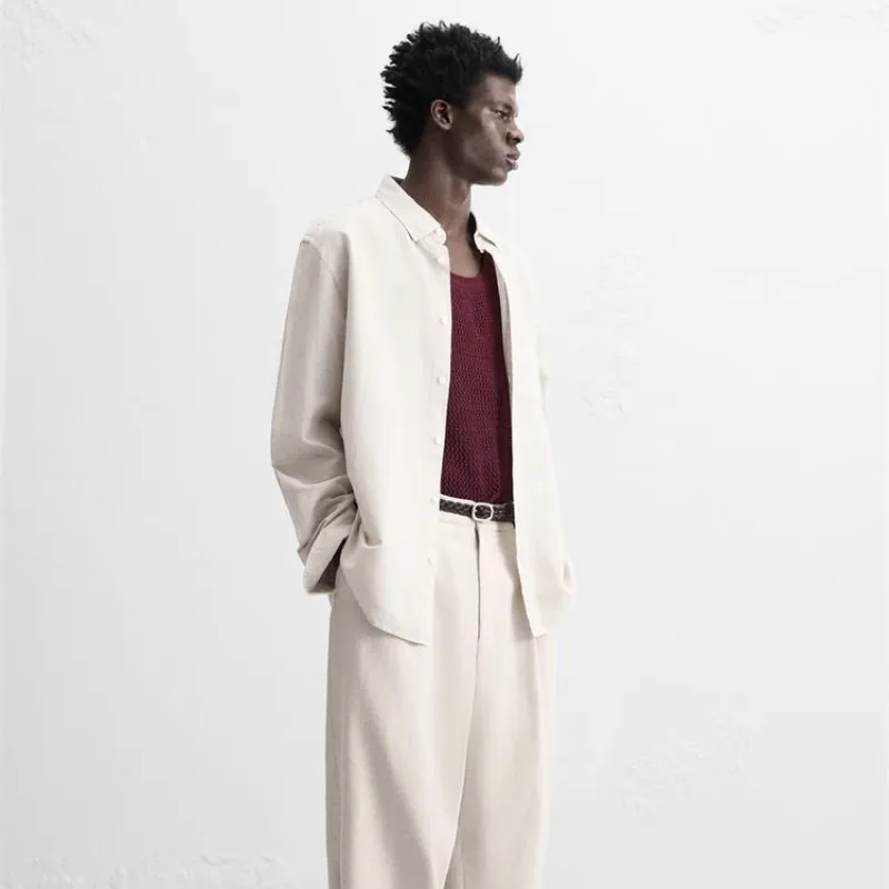 Camisa lino algodón