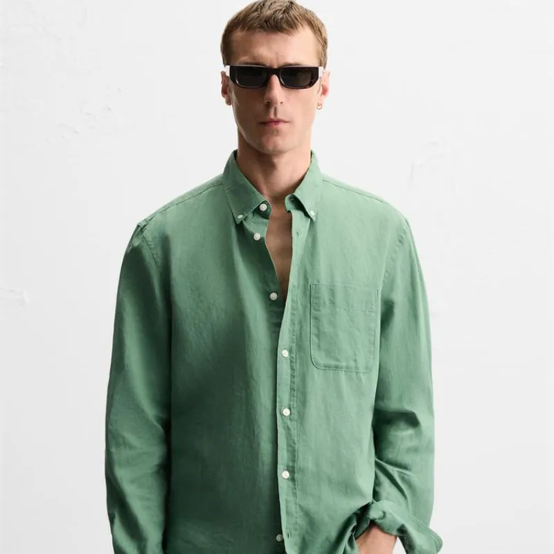 Camisa lino algodón