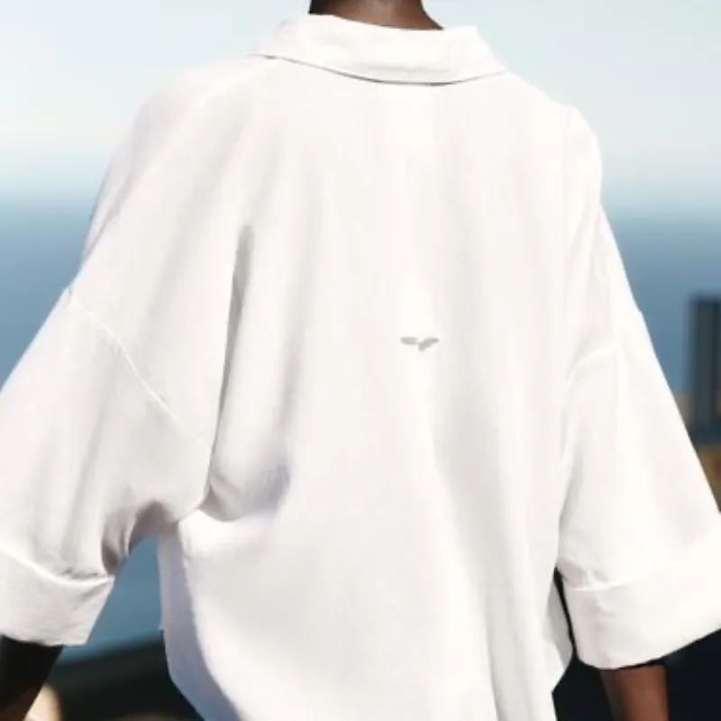 Camisa manga ancha lino