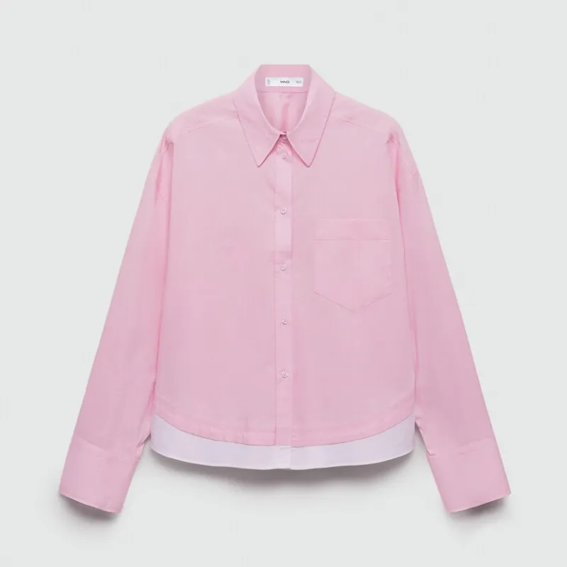 Camisa oversize bajo contraste