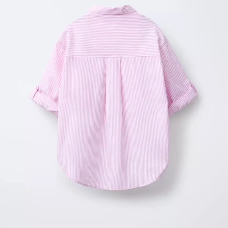 Camisa oxford con camiseta rib