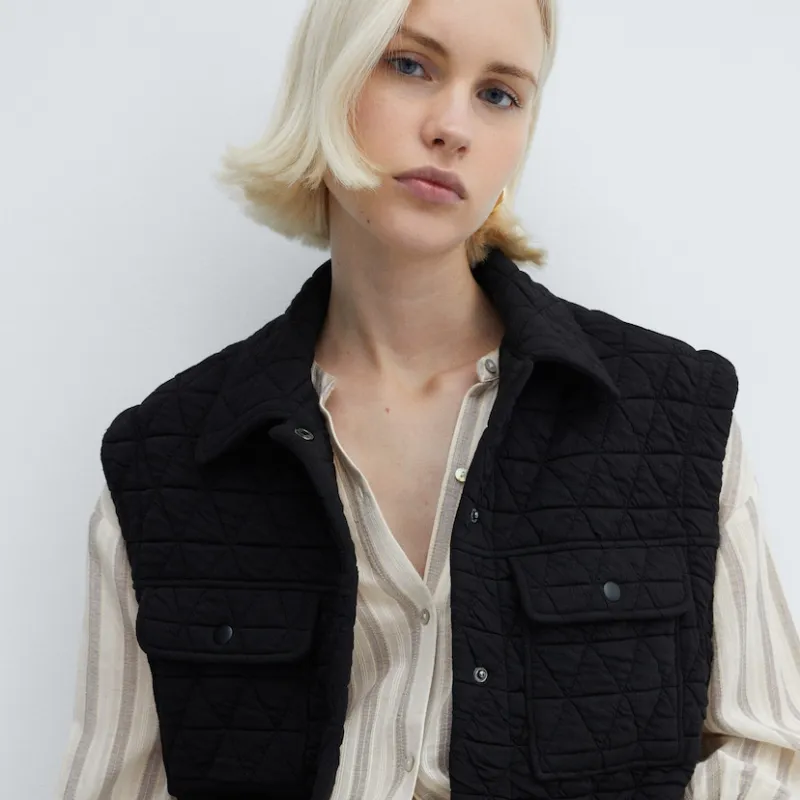 CAMISA RAYAS MANGA ABULLONADA