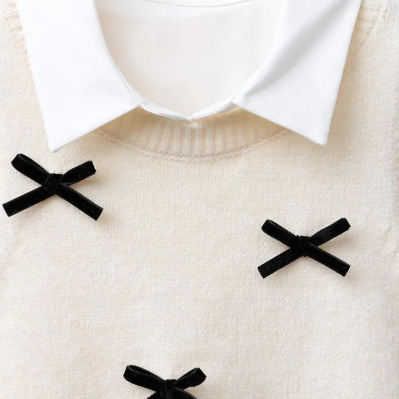 Camisa  suéter detalle lazo