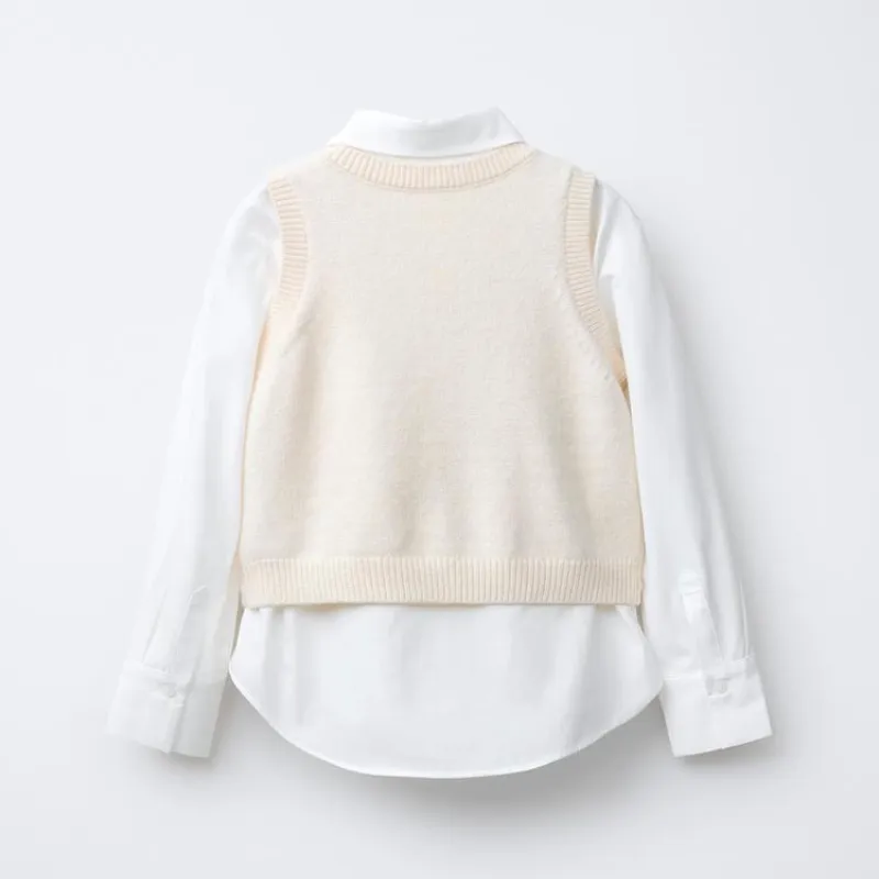 Camisa  suéter detalle lazo