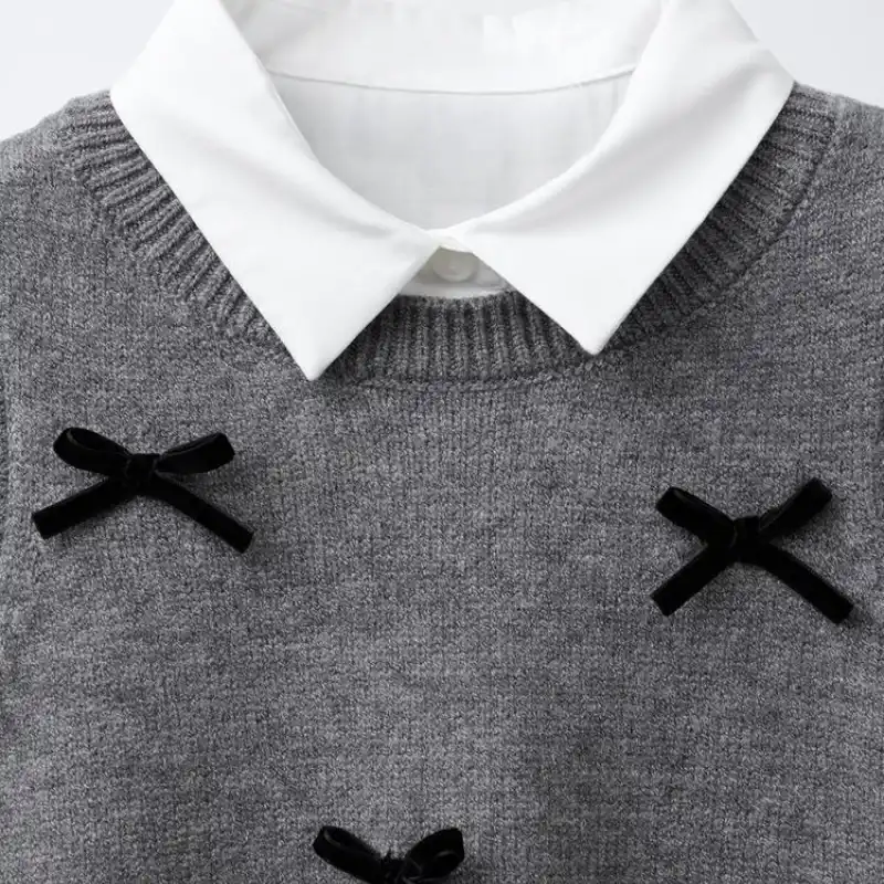 Camisa  suéter detalle lazo