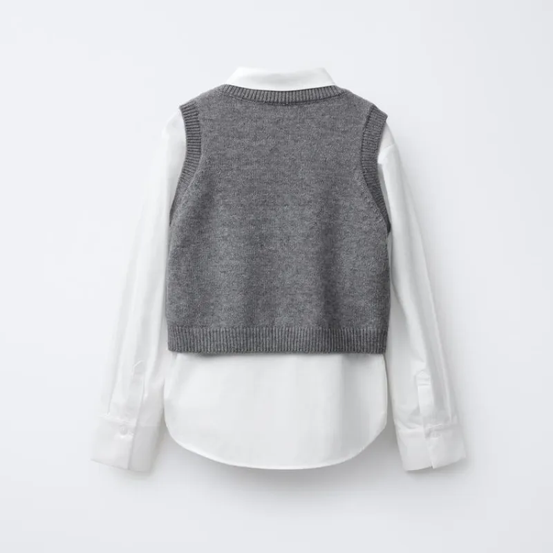 Camisa  suéter detalle lazo