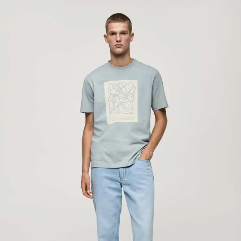 CAMISETA 100% ALGODÓN ESTAMPADO PECHO