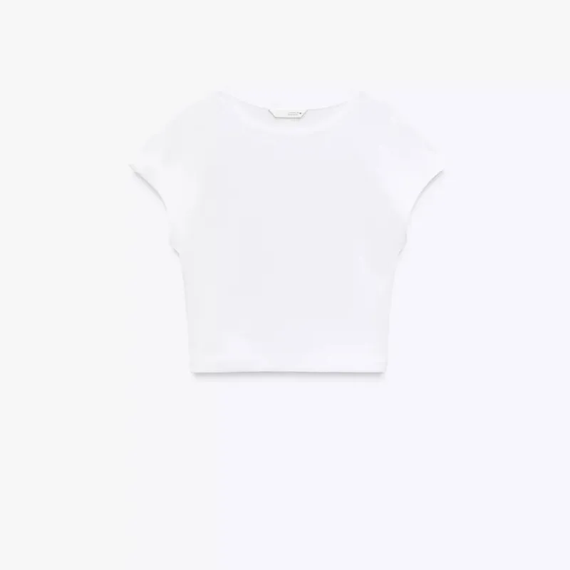 Camiseta crop algodón modal