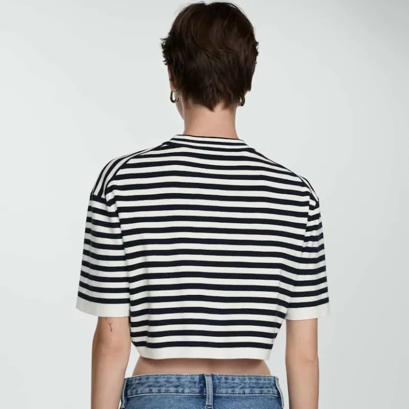 Camiseta crop rayas