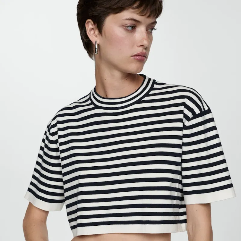 Camiseta crop rayas