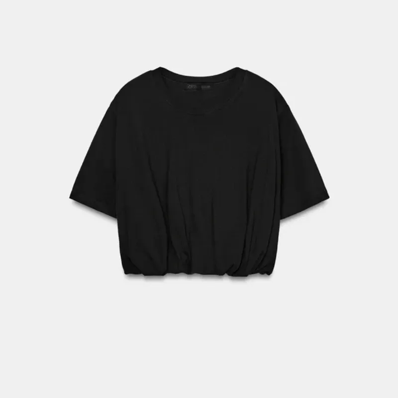 Camiseta Cropped Abullonada