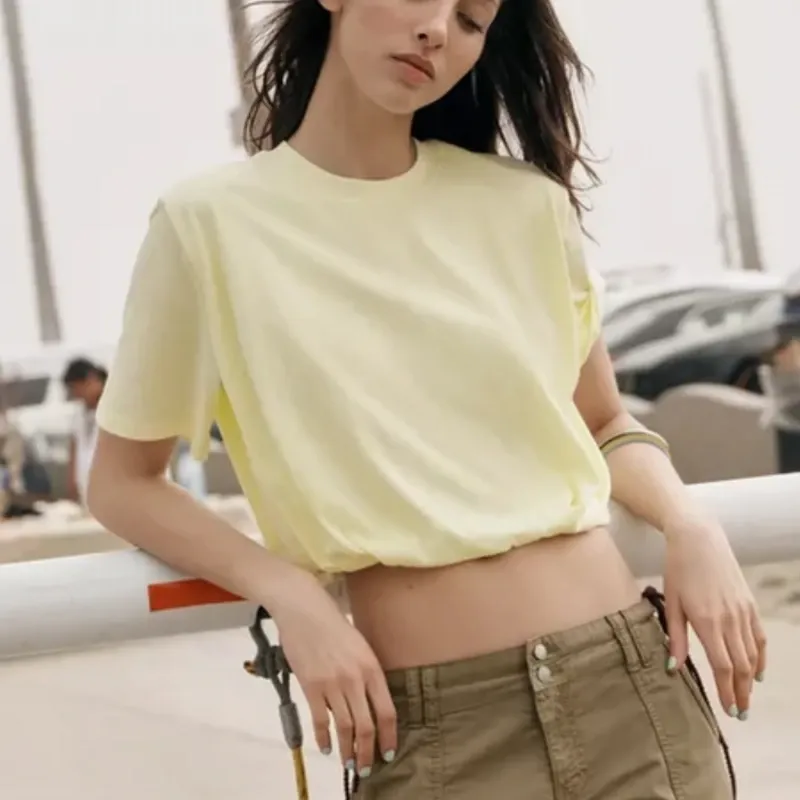 Camiseta Cropped Abullonada