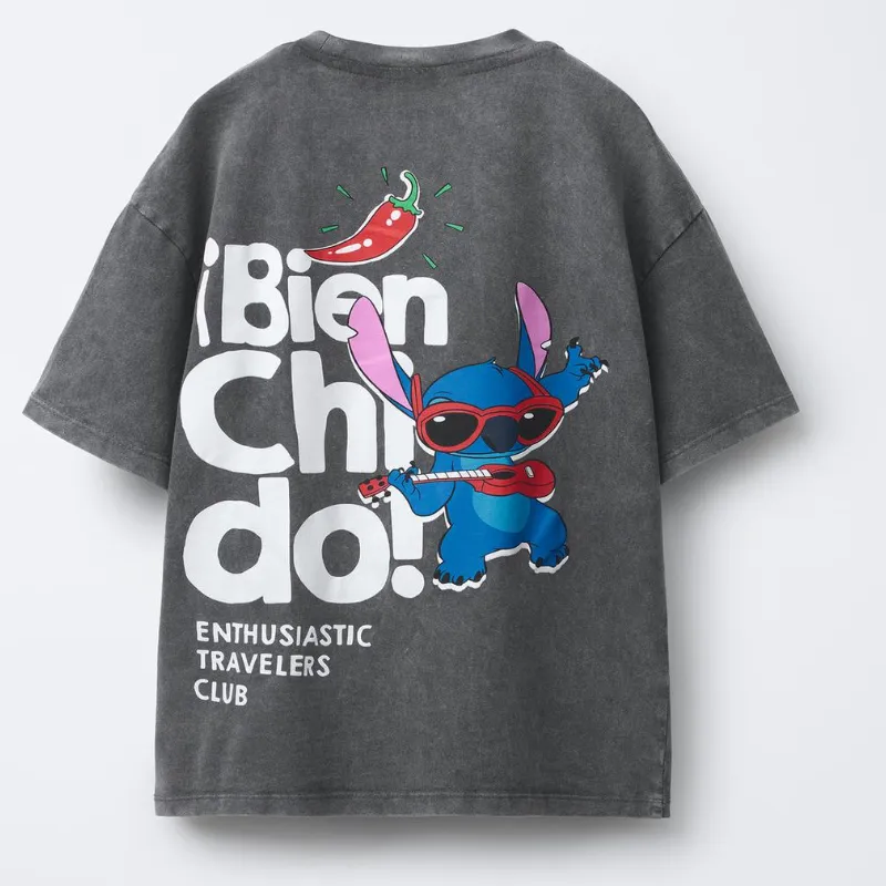 Camiseta Efecto Lavadora Stich