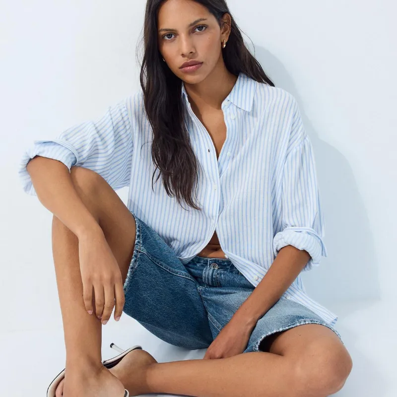 Camisa Efecto Lino