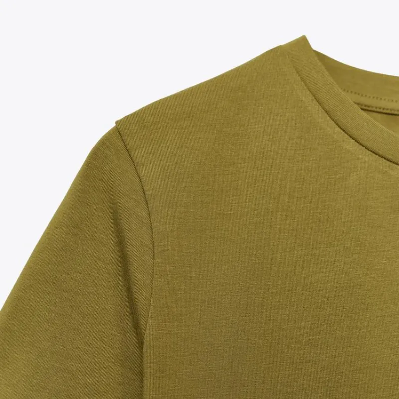 Camiseta elástica cropped