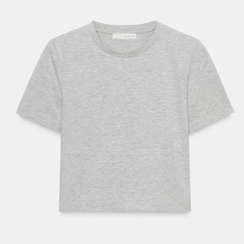 Camiseta Elástica Cropped Gris