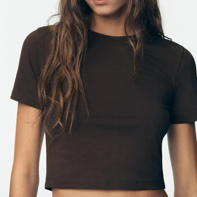 Camiseta Elástica Cropped