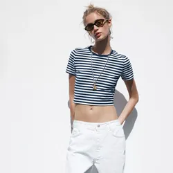 Camiseta elástica cropped