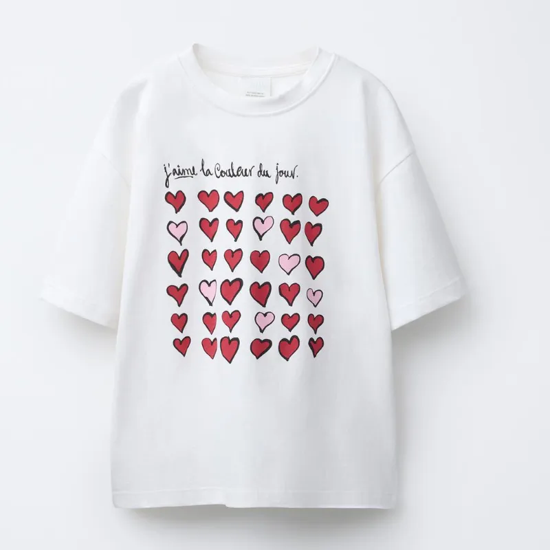 Camiseta Estampado Corazones