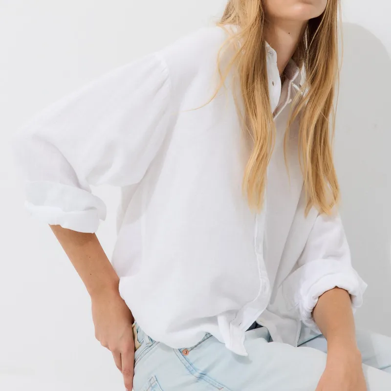 Camisa Fluida Efecto Lino