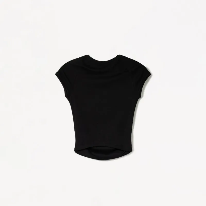 Camiseta manga corta fruncido lateral