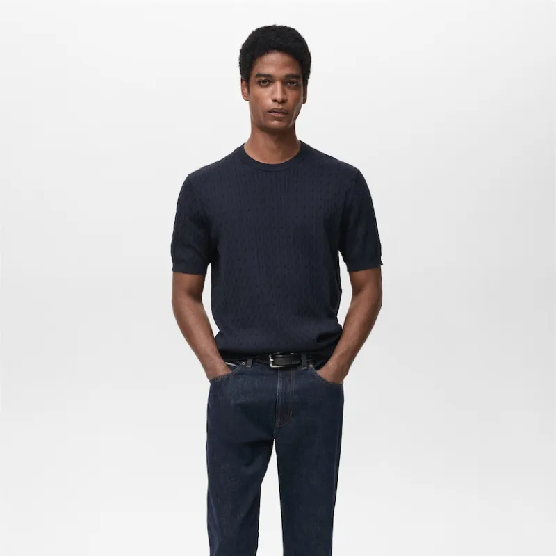 CAMISETA PUNTO FINO TRENZADO