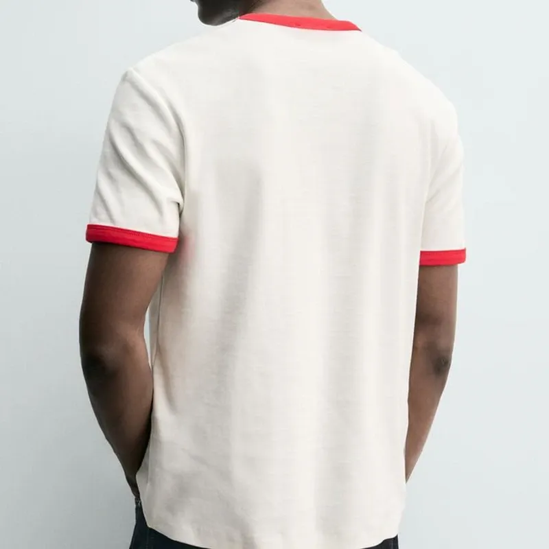 Camiseta Rib Contraste Básica