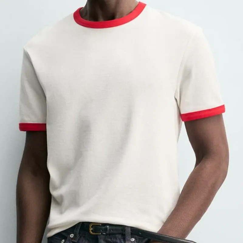 Camiseta Rib Contraste Básica