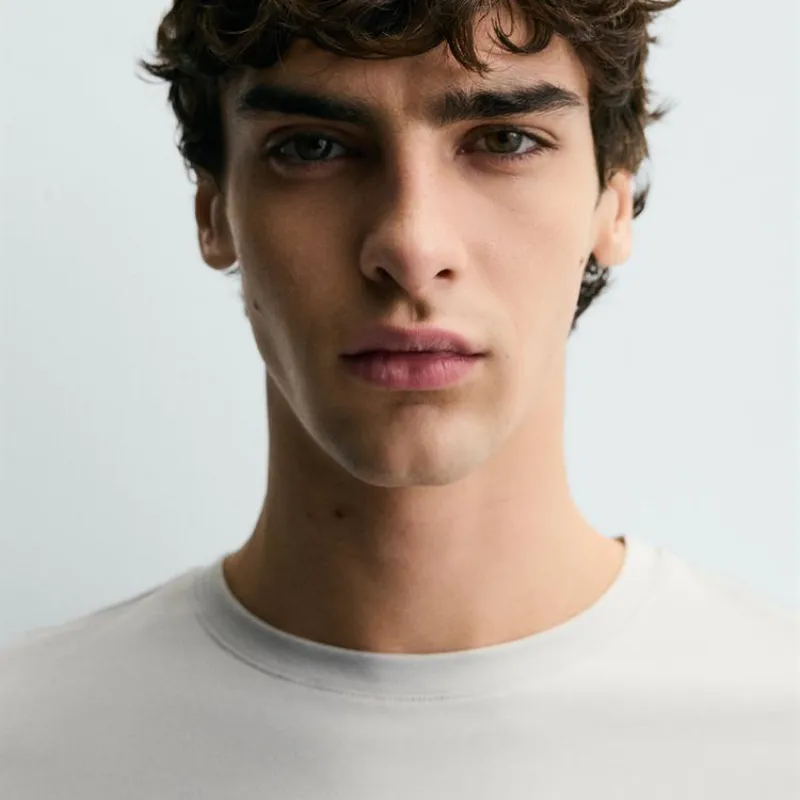 Camiseta slim fit (Gris perla)