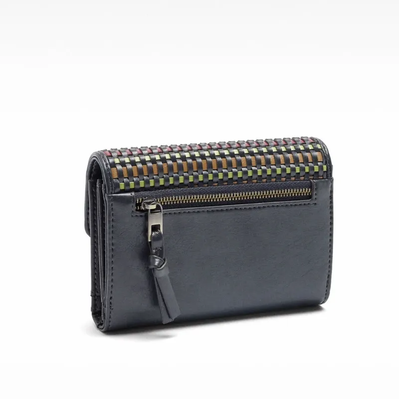 Cartera con diseño trenzado multicolor