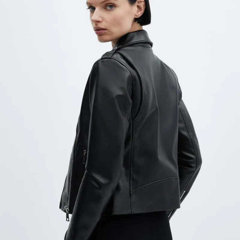 Cazadora biker efecto piel