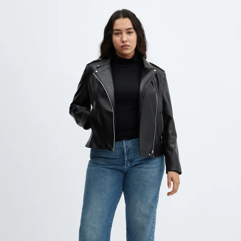 Cazadora biker efecto piel