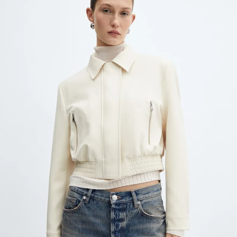 Chaqueta crop hombreras