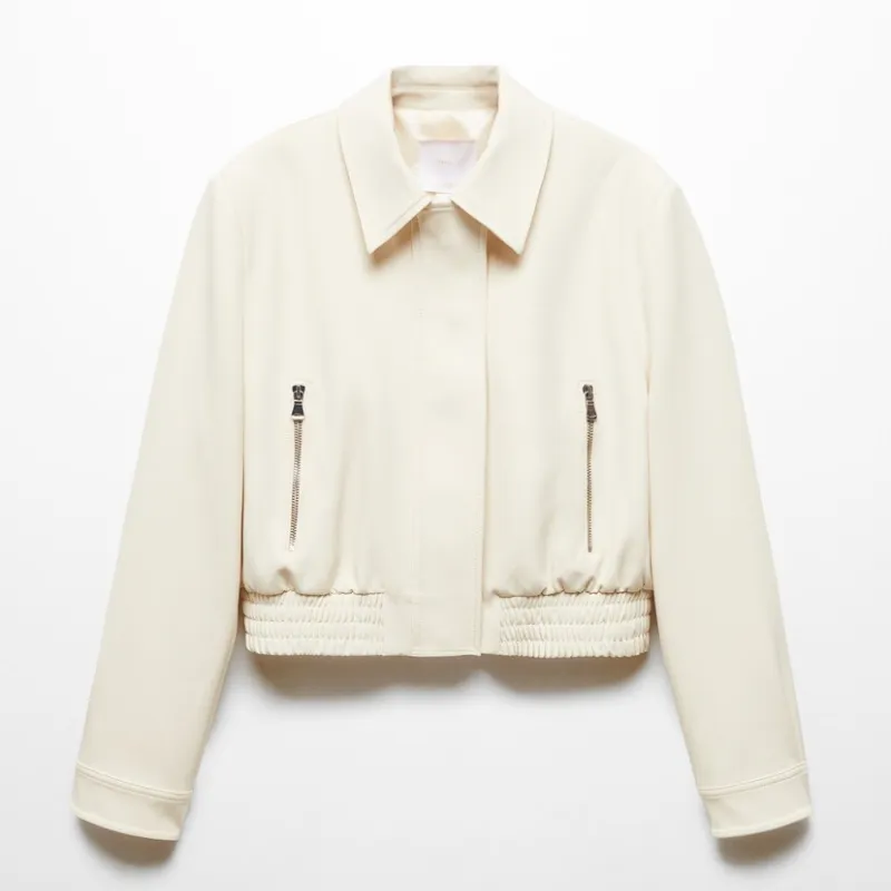 Chaqueta crop hombreras