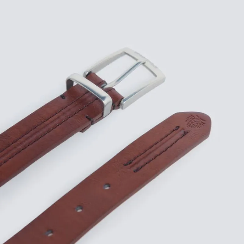 Cinturón efecto piel pespuntes centrales