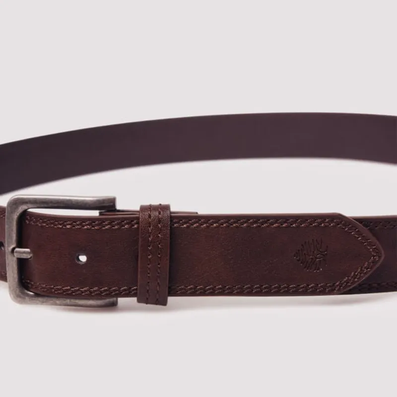 Cinturón efecto piel pespuntes