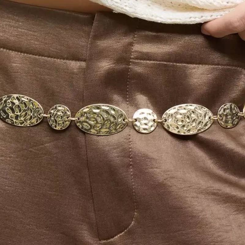 Cinturón Metálico Monedas Ovaladas