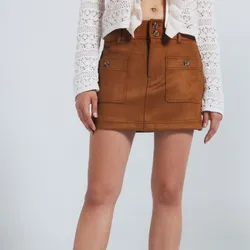 Falda efecto de ante