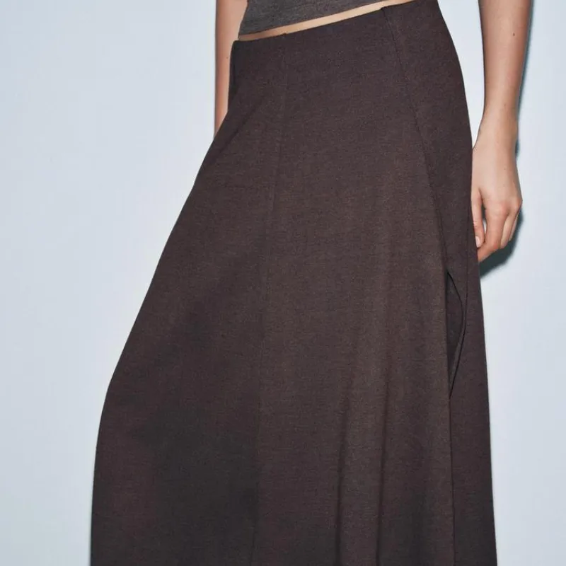 Falda MIDI asimétrica aberturas 