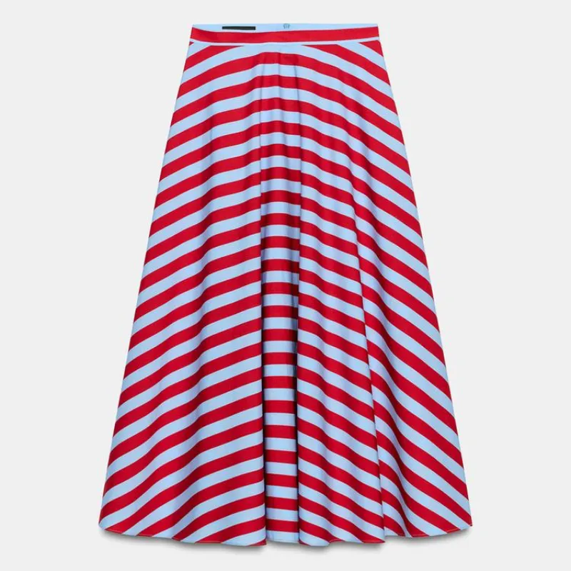 Falda Midi Capa Rayas