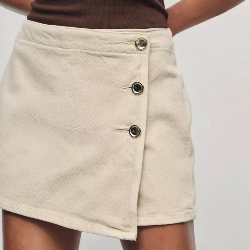 Falda pantalón denim