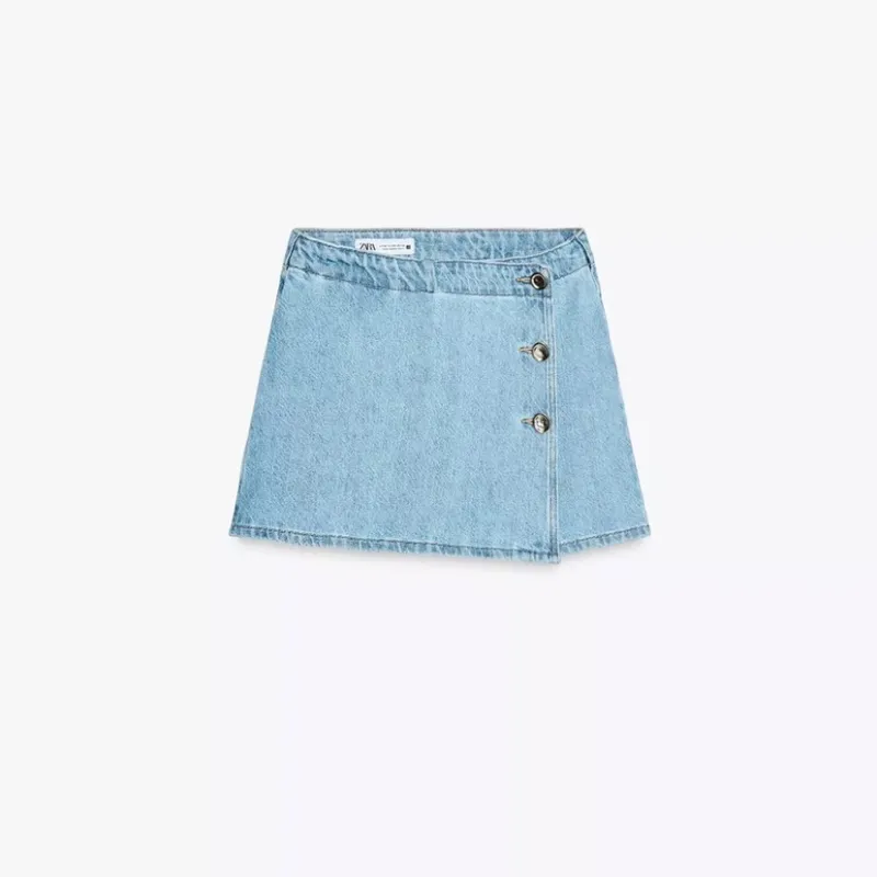 Falda pantalón denim