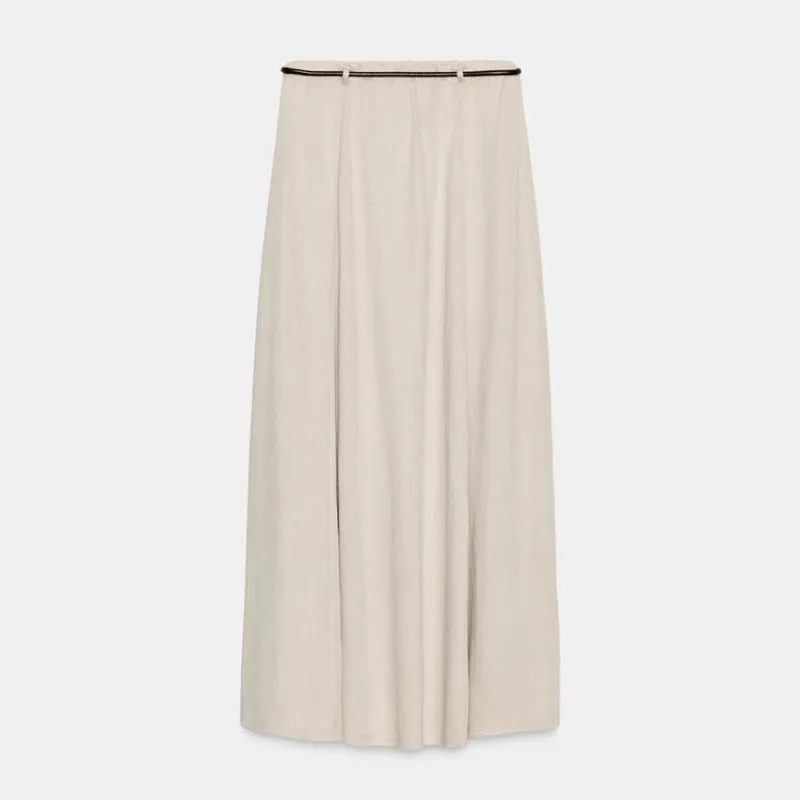 Falda punto cortado cinturón 