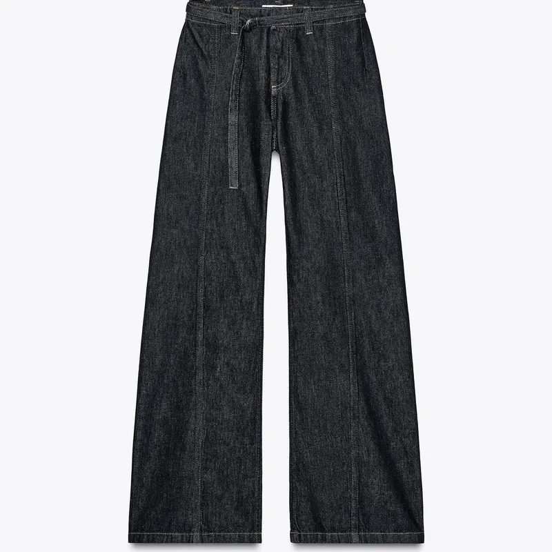 Jeans Bootcut Tiro Alto Cinturón 