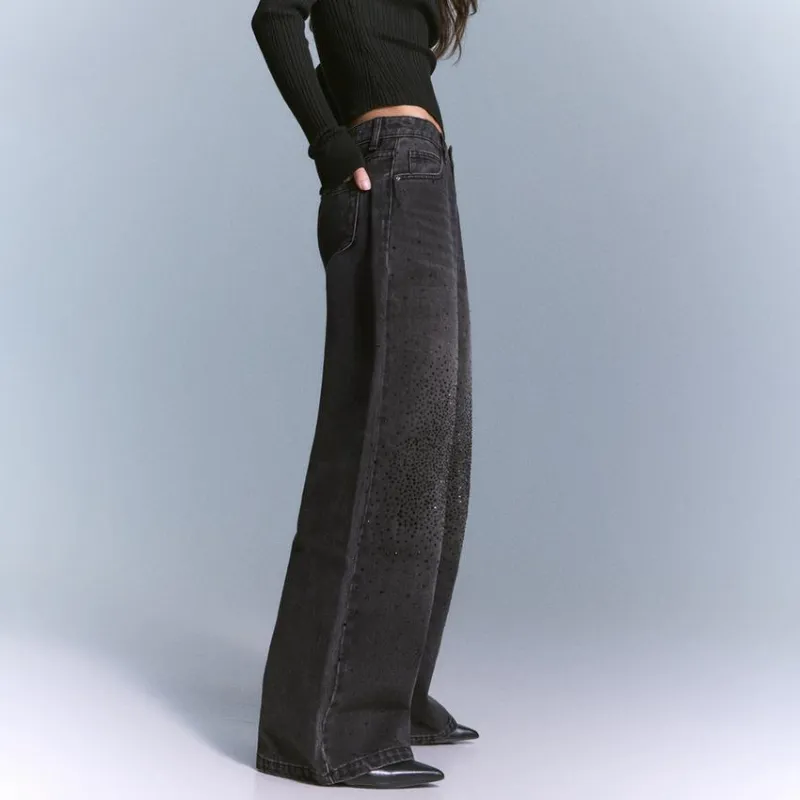 Jeans straight brillo